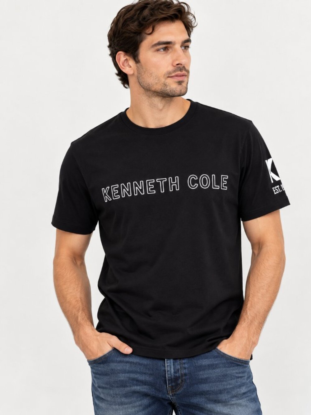 Kenneth Cole Men’s Logo Graphic Crew Neck T-Shirt Black Size L NWT